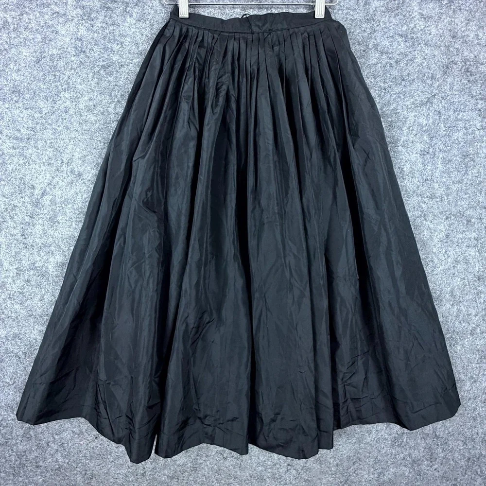 Vintage Evan-Picone Caine Twirl Skirt Womens 4 Black Pleated Formal Goth Glam
